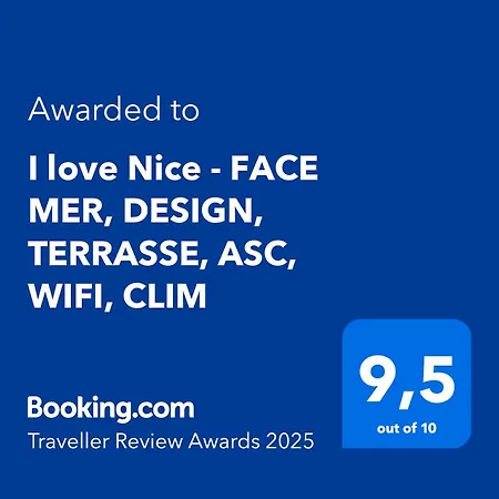 I - Face Mer, Design, Terrasse, Asc, Wifi, Clim شقة نيس